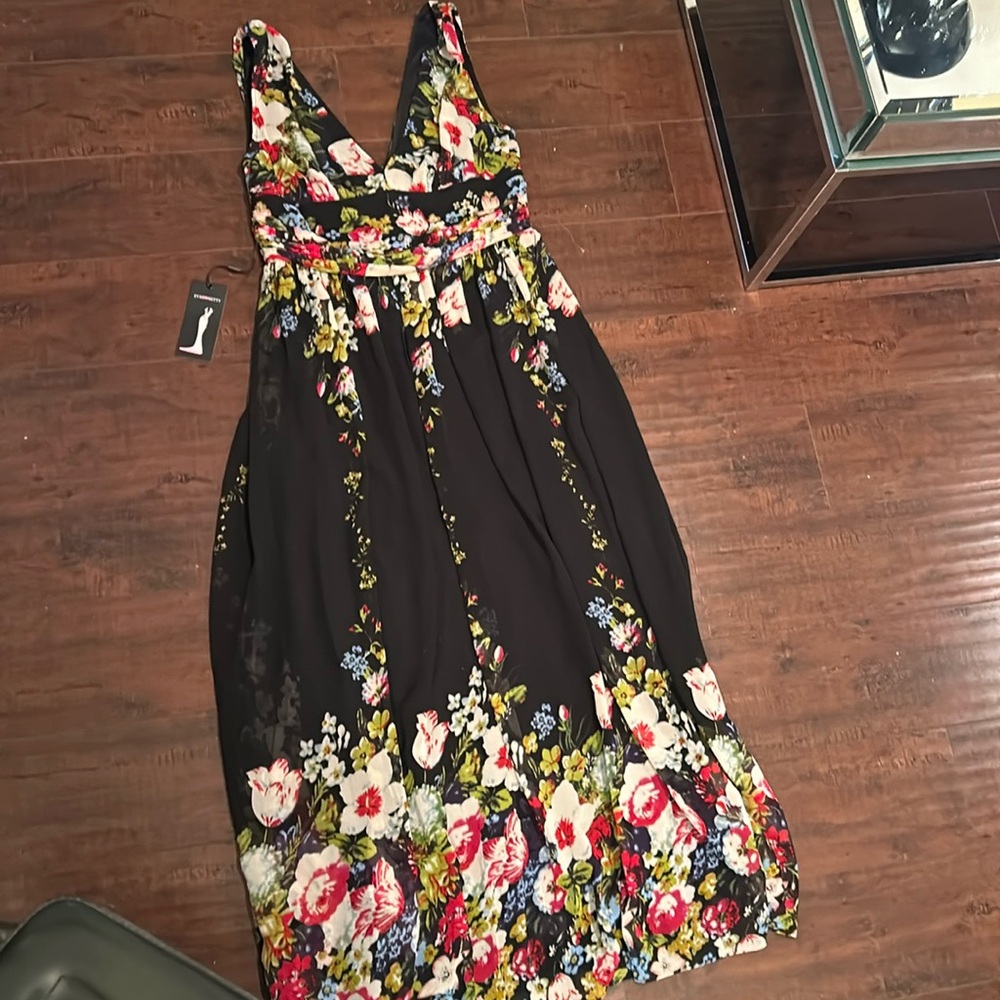 Ever Pretty Floral Black Maxi Dress